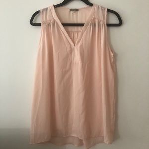 Blush silk tank top